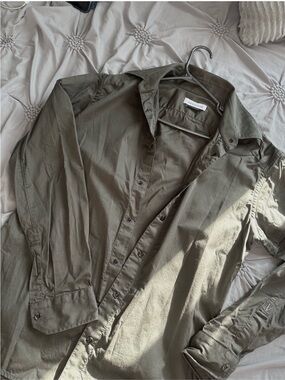 Versace Collection Men's Olive Green Lightweight Shirt Jacket